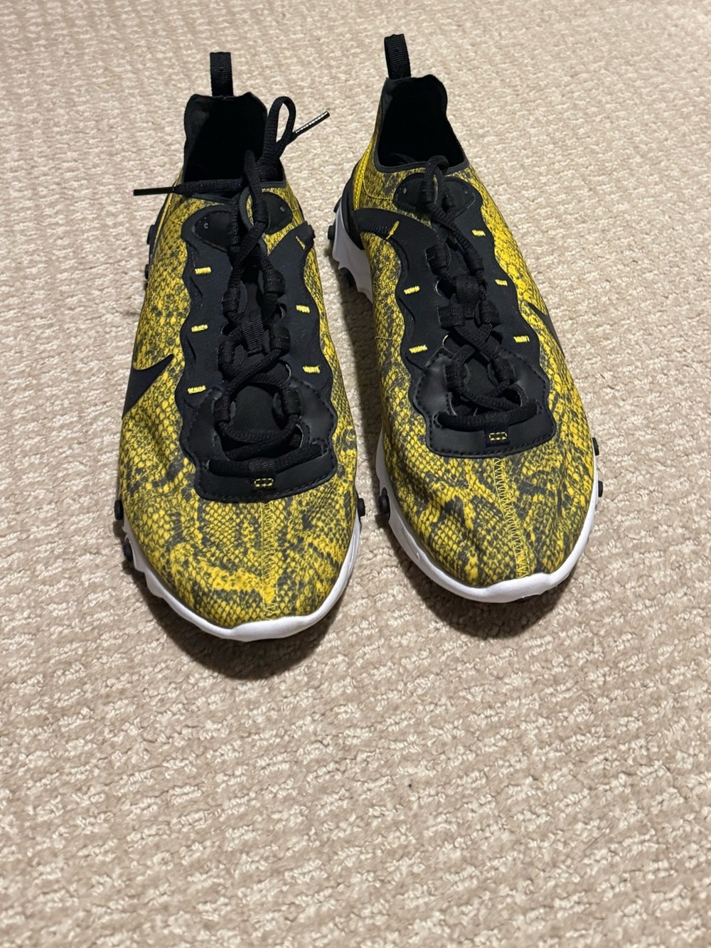 Nike Women's Yellow Black Snake-Print Sneakers